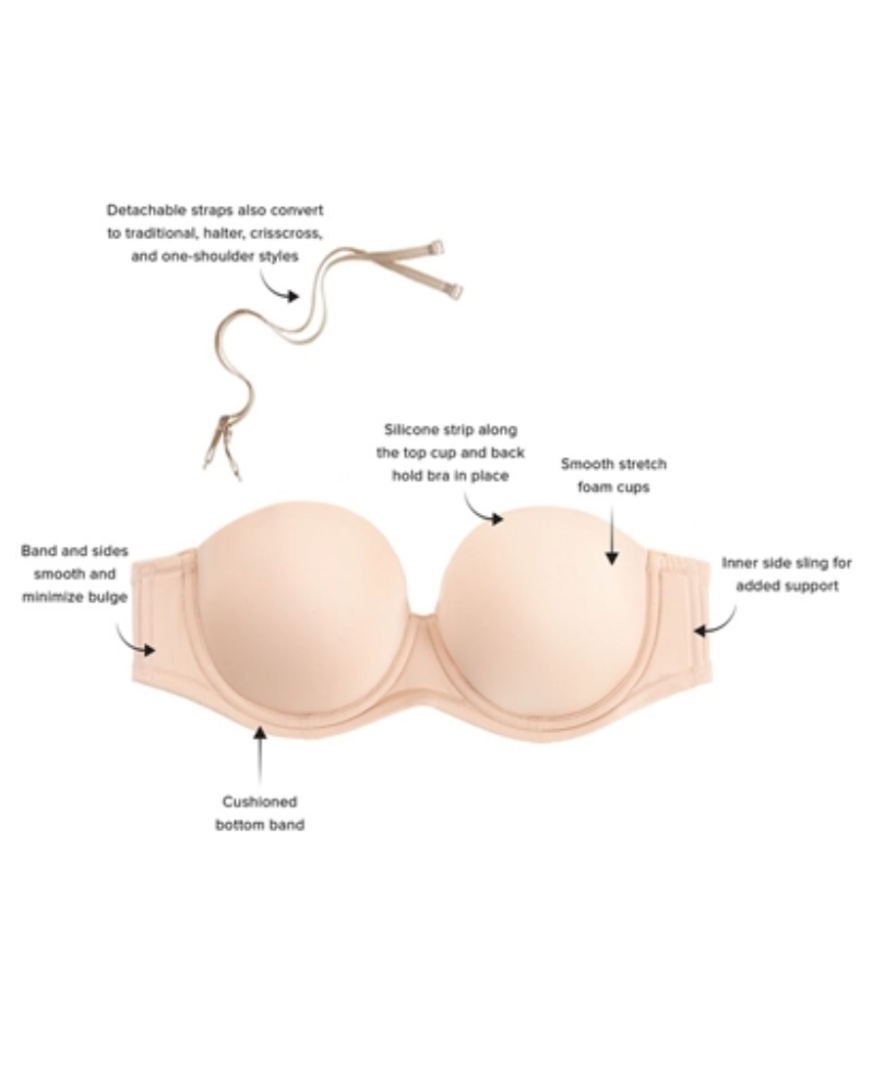 Wacoal 854119 Sand Red Carpet Strapless Molded Underwire Bra –