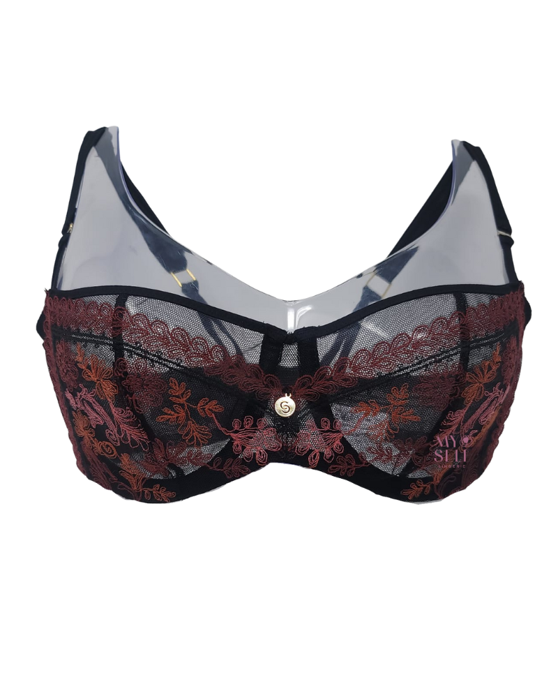 Chantelle 16Q5 Black Flowers New Romance Underwire Bra MYSELFLINGERIE.COM