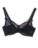 Fitfully Yours B2271 Black/Red Nicole See Thru Lace Underwire Bra myselflingerie.com