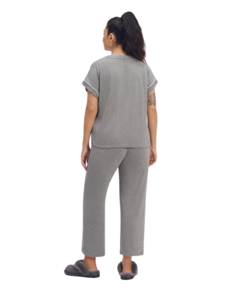 UGG 1129975 Grey Heather Addi Short Sleeve Pajamas Set myselflingerie