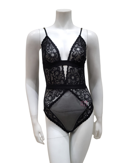 Mapale 8654 Black Lace Bodysuit myselflingerie.com