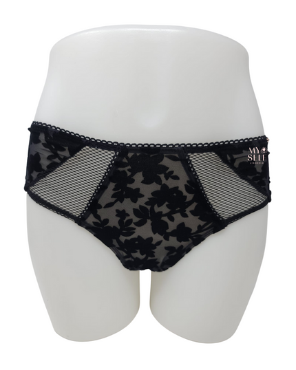 Dorina D001471 Black Cut Velvet Lace Hipster myselflingerie.com