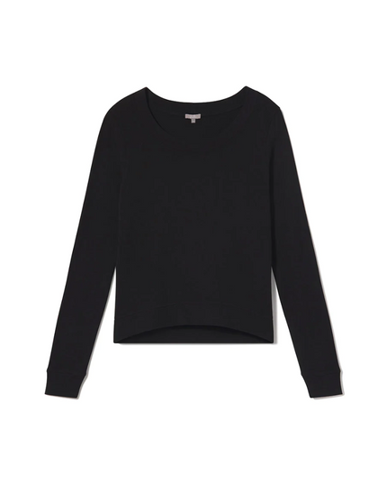 PJ Harlow ROSIE + BLYTHE Black Long Sleeve Satin Waistband Pajamas Set myselflingerie.com