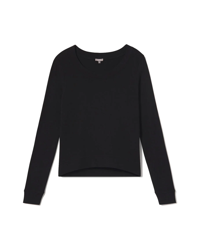 PJ Harlow ROSIE + BLYTHE Black Long Sleeve Satin Waistband Pajamas Set myselflingerie.com