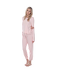 PJ Harlow ROSIE + BLYTHE Blush Long Sleeve Satin Waistband Pajamas Set myselflingerie.com