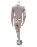 Jackie O'Loungewear VPJ-NTR Natural V Neck Modal Pajamas Set myselflingerie.com