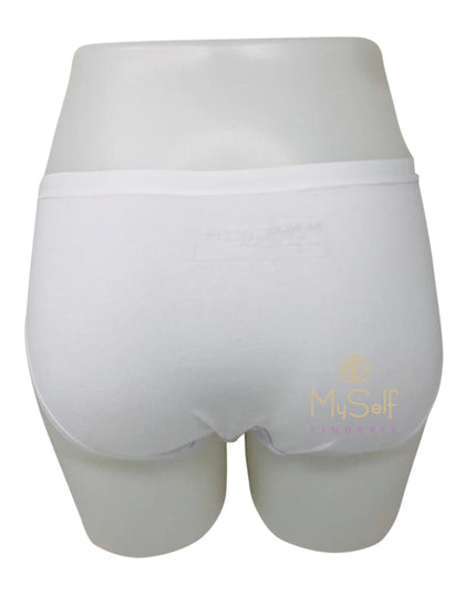 Me Moi MU-1014 3pk White Cotton Briefs myselflingerie.com
