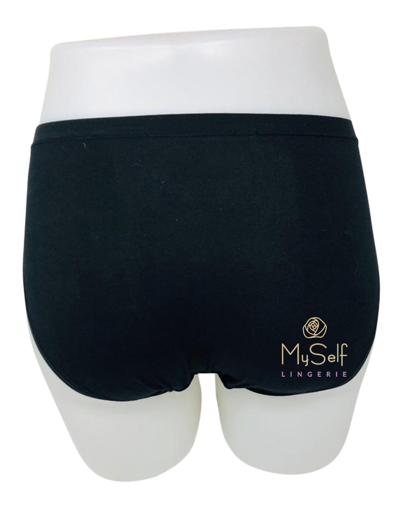 Me Moi MU-1014 3pk Black Cotton Briefs myselflingerie.com
