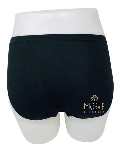 Me Moi MU-1014 3pk Black Cotton Briefs myselflingerie.com
