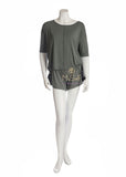 Oh! Zuza Agave Green Pajama Top with Lace Sided Pajama Shorts