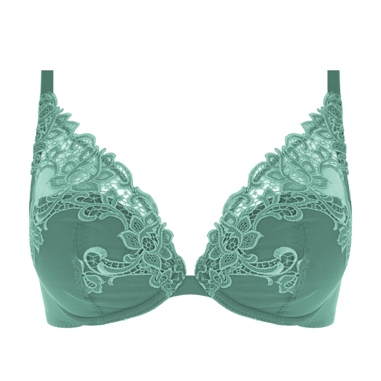 Simone Perele 15C319 Vert Garden Saga Sheer Plunge Underwire Bra myselflingerie.com