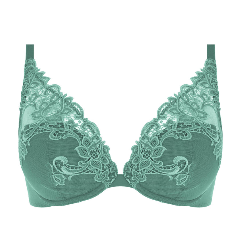 Simone Perele 15C319 Vert Garden Saga Sheer Plunge Underwire Bra myselflingerie.com