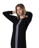 Ellwi Black Modal Nightgown with Houndstooth Print