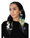 Tie Ur Knot Le Blanc Blossom Adjustable Pre-Tied Bandanna with Full Non Slip Grip