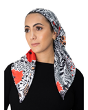 Tie Ur Knot Abstract Floral Adjustable Pre-Tied Bandanna with Full Non Slip Grip