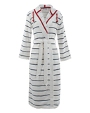 Carl Ross 246300 Ivory/Night Blue Stripes Long Wrap Bathrobe myselflingerie.com