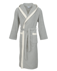 Carl Ross 40300 Silver/Off White Long Wrap Bathrobe Unisex myselflingerie.com