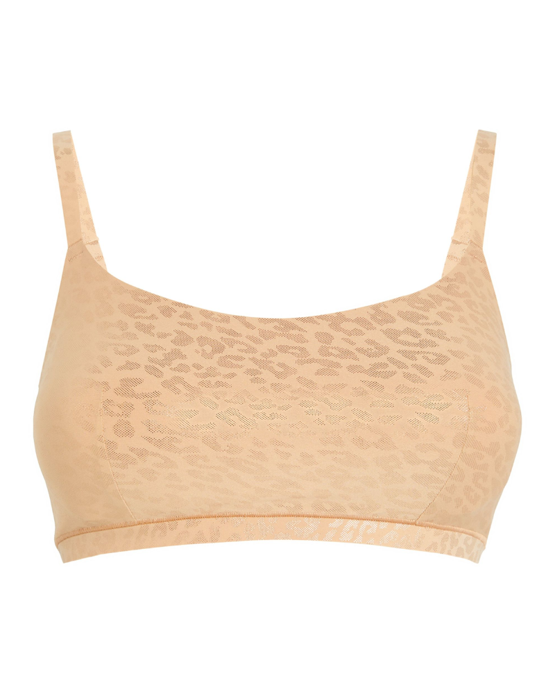 Chantelle 11DQ2 Leopard Shimmer Soft Stretch Molded Bralette myselflingerie.com