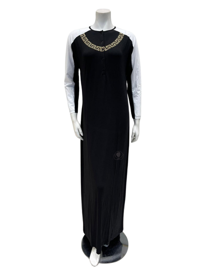 Chicolli N5013-24A Silicon Print Cotton Button Down Nightgown myselflingerie.com