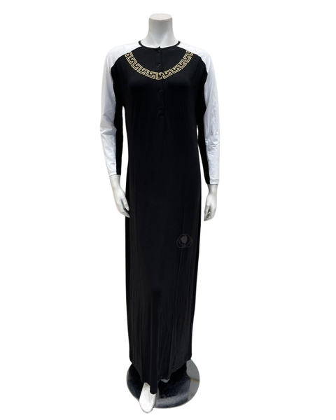 Chicolli N5013-24A Silicon Print Cotton Button Down Nightgown myselflingerie.com