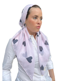 Scarf Bar Pink Hearts Classic Pre-Tied Bandanna with Full Grip myselflingerie.com