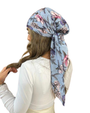 Scarf Bar Aqua Fall Floral Square Scarf myselflingerie.com