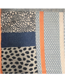 Cherie Blue and Orange Leopard Colorblock Square Scarf