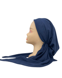 HS502H Navy Ribbed Adjustable Pre-Tied Bandanna with Velvet Grip