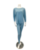 Oh! Zuza 3049-R Aqua Round Neck Modal Pajamas Set myselflingerie.com