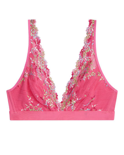 Wacoal 852191 Hot Pink/Multi Embrace Lace Wire Free Bralette myselflingerie.com