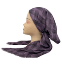 Revaz Plum Abstract Lines Adjustable Pre-Tied Bandanna with Velvet Grip