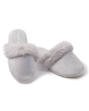 Petite Plume Grey Fur Trim Slippers