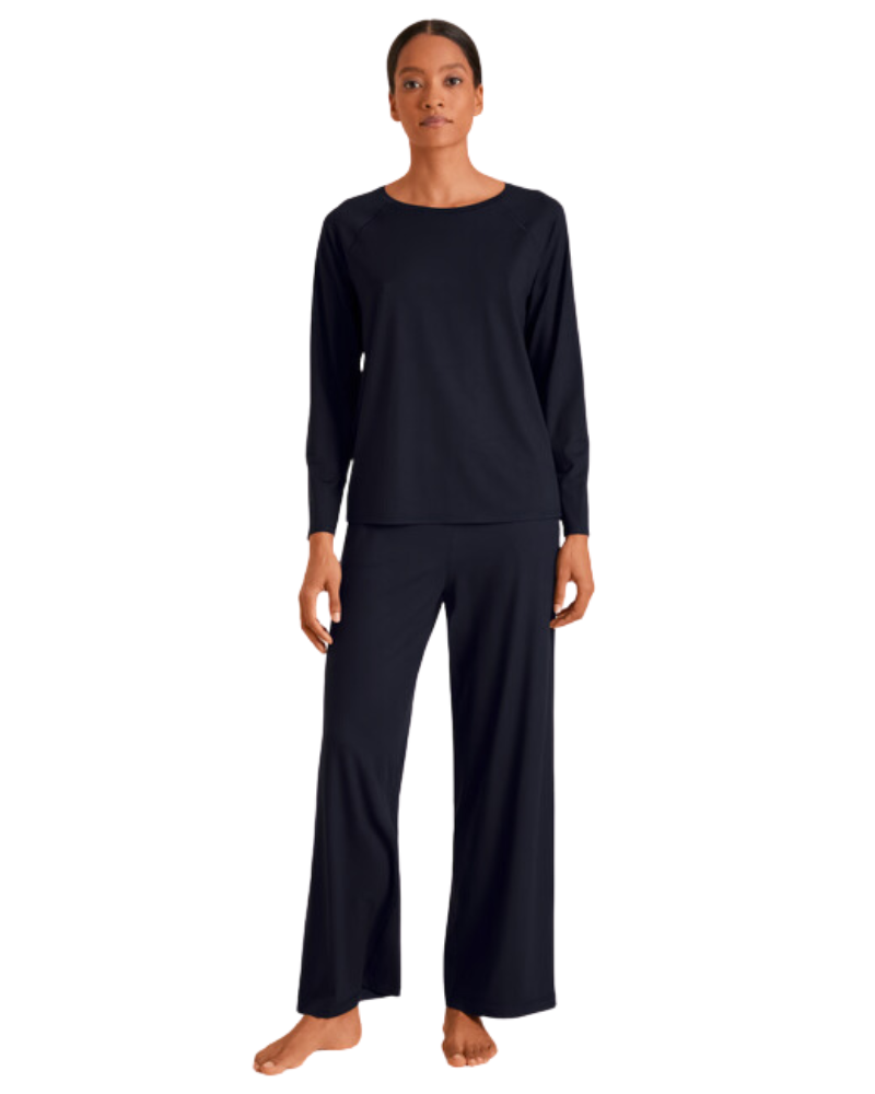 Calida 15791 + 29390 Dark Lapis Blue DSW Balancing Modal Pajamas Set myselflingerie.com