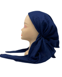 Revaz Navy Crinkle Adjustable Pre-Tied Bandanna with Velvet Grip