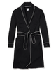 Petite Plume PRBW Black Pima Cotton Short Wrap Robe myselflingerie.com