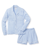 Petite Plume PLSSP Periwinkle Pima Cotton Long Sleeve Short Pants PJ's Set myselflingerie.com