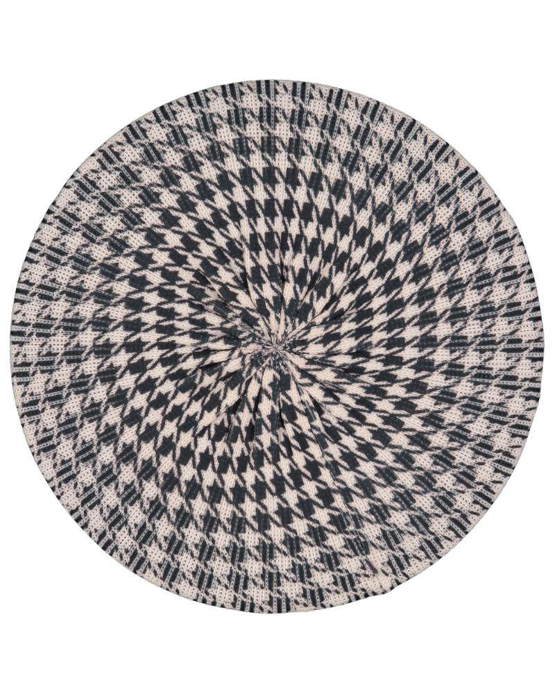 SSB34A/W Black & White Houndstooth Knit Chenille myselflingerie.com