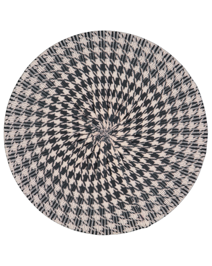 SSB34A/W Black & White Houndstooth Knit Chenille myselflingerie.com