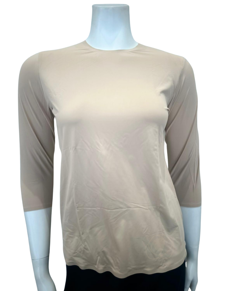 Me Moi CSP102 Nude Bonded 3/4 Sleeve Shell myselflingerie.com