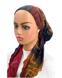 Ahead Multicolor Shaded Morocco Versatile Style Long Tails Open Back Pre-Tied Bandanna