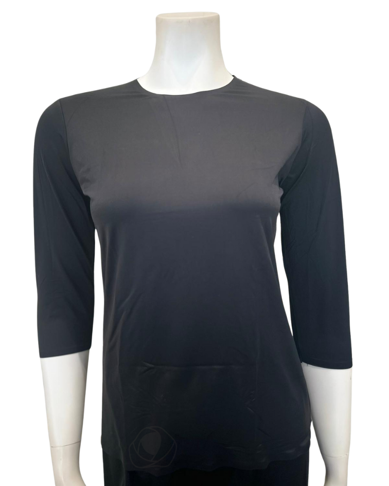 Me Moi CSP102 Black Bonded 3/4 Sleeve Shell myselflingerie.com