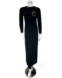 UmiUmi F6030 Happy Face Stitching Black Modal Pull On Teen Nightgown myselflingerie.com