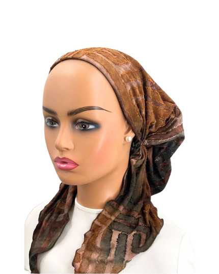 Ahead P2265-24 Chocolate Shaded Morocco Classic Fit Pre-Tied Bandanna myselflingerie.com