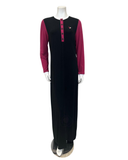UmiUmi Black/Pink Colorblock Modal Button Down Teen Nightgown