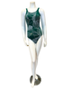 Gottex 24NE180 Green/White Natural Essence High Neck Swimsuit myselflingerie.com
