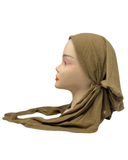 HS404D Tan Ribbed Adjustable Pre-Tied Bandanna with Velvet Grip