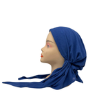 HS502R Royal Blue Ribbed Adjustable Pre-Tied Bandanna with Velvet Grip