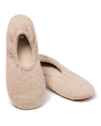 Petite Plume CASLBEI Beige Cashmere Sock Slippers myselflingerie.com