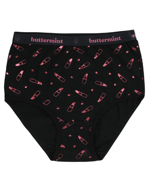 Buttermint Pink Lipstick Black Cotton Teen Briefs 3 Pack